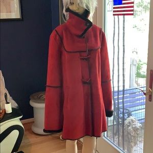 LIKE NEW Faux fur-lined Car Coat, LARRY LEVINE